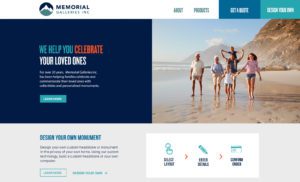 Memorial Galleries Website - Design your own tombstone